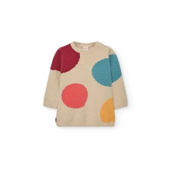блуза,детски,поли,и,рокли,boboli,knitwear,polka,dot,dress,cream