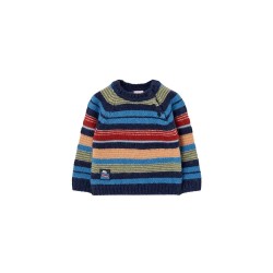 блуза,детски,блузи,boboli,knitwear,striped,sweater,marine,(blue)