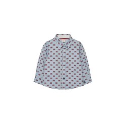 риза,с,дълъг,ръкав,детски,ризи,boboli,oxford,long,sleeve,shirt,bus,stamping,(blue)
