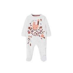Boboli Velour Long Sleeve Pelele - Grey (Vigore Crude) детски,пижами,boboli,velour,long,sleeve,pelele,grey,(vigore,crude)
