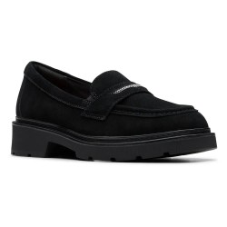 Обувки Clarks shoes Lauryl Step loafers - Black (Black Suede) обувки,дамски,обувки,clarks,shoes,lauryl,step,loafers,black,(black,suede)
