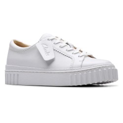обувки,дамски,маратонки,clarks,shoes,mayhill,walk,trainers,white,leather,(white)