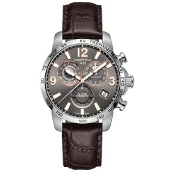часовник,часовници,certina,c034654160870,watch,brown,(brown,leather,grey)