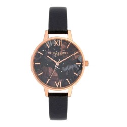 часовник,часовници,olivia,burton,ob16gd22,watch,golden,(black,leather,multicolored)
