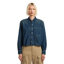 Риза с дълъг ръкав G-Star Boxy Relaxed 1 Pocket long sleeve shirt - Blue (Antique Faded Cyclone) риза,с,дълъг,ръкав,дамски,ризи,g,star,boxy,relaxed,1,pocket,long,sleeve,shirt,blue,(antique,faded,cyclone)