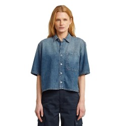 Риза с къс ръкав G-Star Boxy Relaxed 1 Pocket short sleeve shirt - Blue (Faded Terme) риза,с,къс,ръкав,дамски,ризи,g,star,boxy,relaxed,1,pocket,short,sleeve,shirt,blue,(faded,terme)
