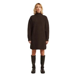 Рокля G-Star Cable Loose long sleeve dress - Brown (Deep Brown) рокля,дамски,поли,и,рокли,g,star,cable,loose,long,sleeve,dress,brown,(deep,brown)
