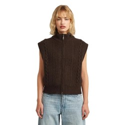 потник,дамски,жилетки,g,star,cable,vest,brown,(deep,brown)