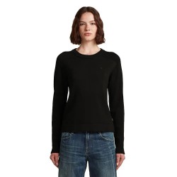 Блуза G-Star Core sweater - Black (Dark Black) блуза,дамски,пуловери,дамски,плетени,дрехи,g,star,core,sweater,black,(dark,black)