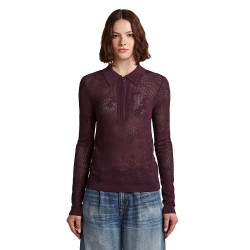 Блуза G-Star Pointelle Slim sweater - Purple (Maroon) блуза,дамски,пуловери,дамски,плетени,дрехи,g,star,pointelle,slim,sweater,purple,(maroon)