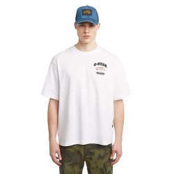 Тениска G-Star Running Dog Back Boxy short sleeve T-shirt - White (White) тениска,мъжки,тениски,дамски,тениски,g,star,running,dog,back,boxy,short,sleeve,t,shirt,white,(white)