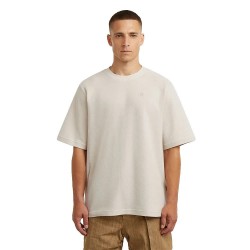 Тениска G-Star Structured Chest Logo Loose short sleeve T-shirt - Beige (Whitebait) тениска,мъжки,тениски,g,star,structured,chest,logo,loose,short,sleeve,t,shirt,beige,(whitebait)