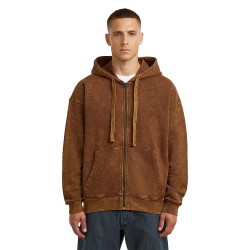 блуза,мъжки,пуловери,g,star,washed,loose,full,zip,sweatshirt,brown,(potting,soil,smokey,gd)