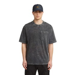 Тениска G-Star Washed Pocket short sleeve T-shirt - Dark Black Smokey GD тениска,мъжки,тениски,g,star,washed,pocket,short,sleeve,t,shirt,dark,black,smokey,gd