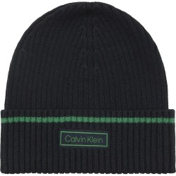 шапка,всички,шапки,calvin,klein,patch,beanie,dark,sapphire,verdant,green,(black)