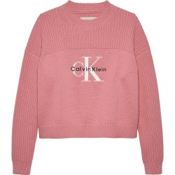 блуза,детски,блузи,calvin,klein,monologo,sweater,brandied,apricot,(pink)