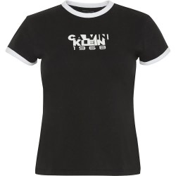 бебешка,тениска,дамски,тениски,calvin,klein,jeans,1968,graphic,baby,short,sleeve,t,shirt,black