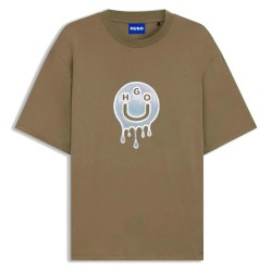 тениска,мъжки,тениски,hugo,nedirix,10258299,t,shirt,open,green,(brown)