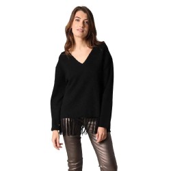блуза,дамски,пуловери,дамски,плетени,дрехи,deeluxe,beloane,v,neck,sweater,black