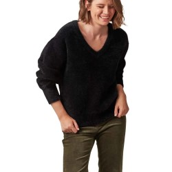 блуза,дамски,пуловери,дамски,плетени,дрехи,deeluxe,loubiana,v,neck,sweater,black