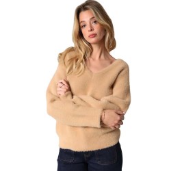 блуза,дамски,пуловери,дамски,плетени,дрехи,deeluxe,loubiana,v,neck,sweater,camel