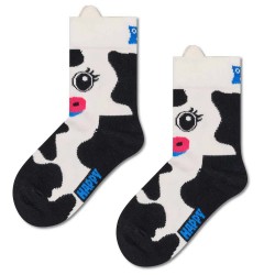чорапи,детски,чорапи,happy,socks,cow,crew,socks,2,pairs,white,(black,01)