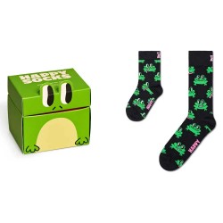 Чорапи Happy socks Mini & me froggys gift set crew socks 2 pairs - Black (Black) чорапи,детски,чорапи,happy,socks,mini,&,me,froggys,gift,set,crew,socks,2,pairs,black,(black)