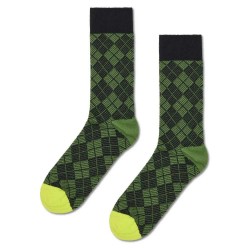 чорапи,мъжки,чорапи,happy,socks,mini,argyle,jaquard,crew,socks,dark,green,(green)