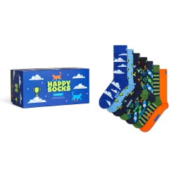 чорапи,мъжки,чорапи,happy,socks,seven,days,gift,set,crew,socks,7,pairs,blue,(multicolor)