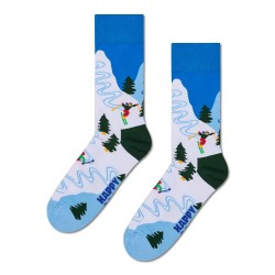 Чорапи Happy socks Slalom crew socks - Multicolor (White) чорапи,мъжки,чорапи,дамски,чорапи,happy,socks,slalom,crew,socks,multicolor,(white)