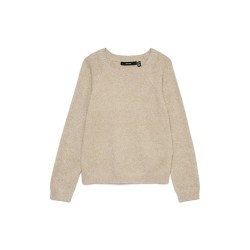 Блуза Vero moda Doffy Shine sweater - Beige (Silver Mink / Gold Lurex) блуза,дамски,пуловери,дамски,плетени,дрехи,vero,moda,doffy,shine,sweater,beige,(silver,mink,gold,lurex)
