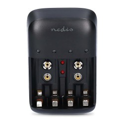 батерии,nedis,bach07,batteries,charger,black,(silver)