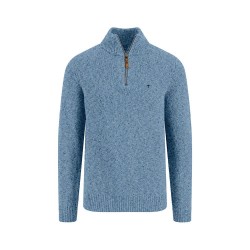 Блуза Fynch hatton 1510346 half zip sweater - Blue (Crystal Blue) блуза,мъжки,пуловери,fynch,hatton,1510346,half,zip,sweater,blue,(crystal,blue)