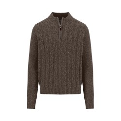 Блуза Fynch hatton 1510360 half zip sweater - Grey (Dark Chocolate) блуза,мъжки,пуловери,fynch,hatton,1510360,half,zip,sweater,grey,(dark,chocolate)