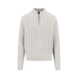 Блуза Fynch hatton 1510360 half zip sweater - Grey (Winter White) блуза,мъжки,пуловери,fynch,hatton,1510360,half,zip,sweater,grey,(winter,white)