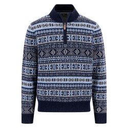 Блуза Fynch hatton 1510365 half zip sweater - Blue (Navy) блуза,мъжки,пуловери,fynch,hatton,1510365,half,zip,sweater,blue,(navy)