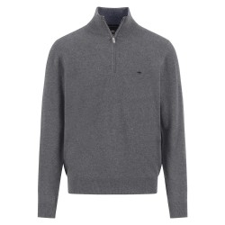 Блуза Fynch hatton 1514802 half zip sweater - Grey (Steel) блуза,мъжки,пуловери,fynch,hatton,1514802,half,zip,sweater,grey,(steel)