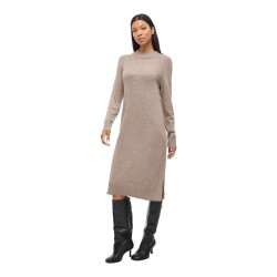рокля,дамски,поли,и,рокли,vila,ril,crew,dress,beige,(falcon,melange)