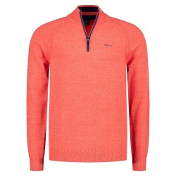 блуза,мъжки,пуловери,nza,new,zealand,25gn430,half,zip,sweater,bright,red,melange,(orange)