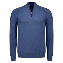 блуза,мъжки,пуловери,nza,new,zealand,25gn430,half,zip,sweater,brilliant,blue,melange,(blue)