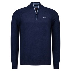 блуза,мъжки,пуловери,nza,new,zealand,25gn430,half,zip,sweater,navy,ocean,melange,(blue)