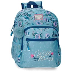 юношеска,раница,раници,movom,wild,flowers,14l,junior,backpack,blue