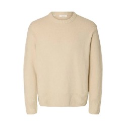 блуза,мъжки,пуловери,selected,alex,relaxed,fit,sweater,beige,(oatmeal)