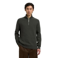 блуза,мъжки,пуловери,selected,dane,half,zip,sweater,deep,forest,(green)