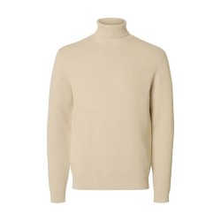 блуза,мъжки,пуловери,selected,dane,high,neck,sweater,oatmeal,(beige)