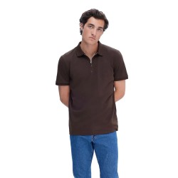мъжки,блузи,с,яка,selected,fave,short,sleeve,polo,demitasse,(brown)
