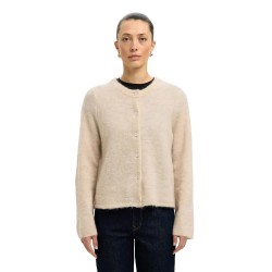 жилетка,дамски,пуловери,дамски,плетени,дрехи,selected,lulu,new,cardigan,birch,melange,(beige)
