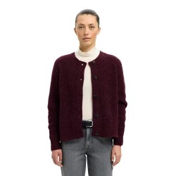 жилетка,дамски,пуловери,дамски,плетени,дрехи,selected,lulu,short,cardigan,fig,melange,(red)