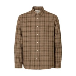 карирана,риза,мъжки,ризи,selected,noah,regular,fit,long,sleeve,shirt,brown,(savannah,tan,brown,checks)