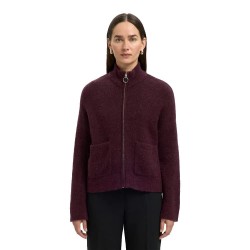 блуза,дамски,пуловери,дамски,плетени,дрехи,selected,sia,full,zip,sweater,fig,melange,(purple)
